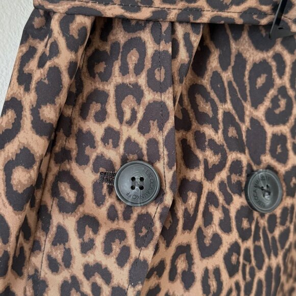 Rebecca Minkoff Women’s Leopard Print Trench Coat Belted Long Size Medium - Picture 8 of 16